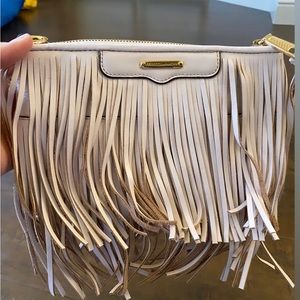 Rebecca Minkoff light / pastel pink fringe purse